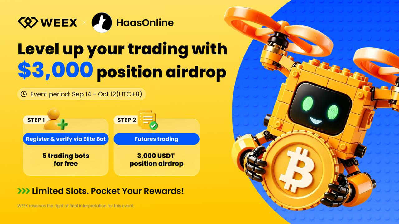 WEEX x HaasOnline: 5 Free Trading Bots and Up to 3,000 USDT in Position Airdrops